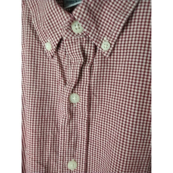 $ Arizona Jean Collared Long Sleeve Red White Gingham Shirt. Size L - Picture 4 of 10